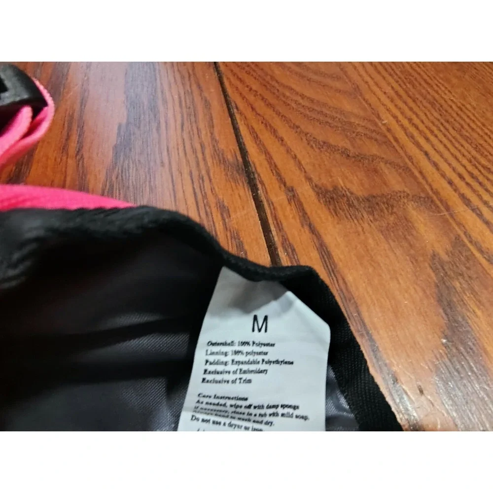 Pink Dog Life Jacket Size M Polyester w/ Rescue Handle Quick-Release Buckle